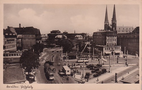 Dresden postplatz belebt - dresden, mit