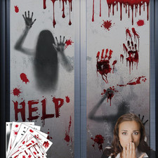 7 Blätter Blutige Fensteraufkleber Deko Fensterbilder Horror Fenster Aufkleber