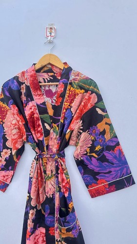 Baumwoll kimono bademantel - baumwoll,