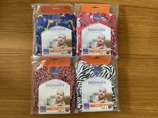 Vier Bambino Mio Miosolo All in One wiederverwendbare Windeln Einheitsgröße neu mit Etikett