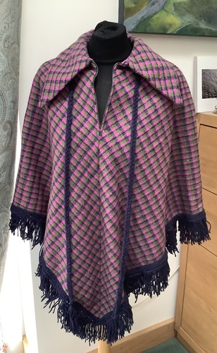 Vintage poncho mit kragen aus - mit,