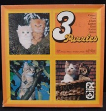F.X. Schmid Puzzle 3 x 56 Teile - Katzen Kitten- 70er Jahre - No. 93226