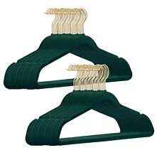 Dunkelgrün Samt / Gold Haken Kleiderbügel Samt Bügel Anti-Rutsch Garderobenbügel