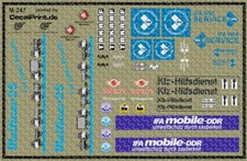 Decals 1 Satz DDR Fahrzeuge - IFA, Simson, Multicar etc. Nr. M-247 - 1:87 /DL134