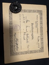 Verwundetenabzeichen 1918 Schwarz Original mit Urkunde WW1