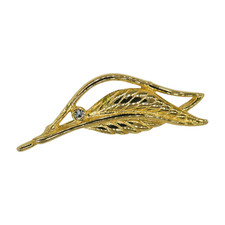 Vintage brosche blattmotiv - brosche,