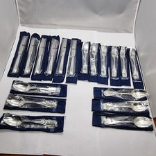 D54# 18tlg. Wilkens Dessert - Besteck Silber 925 punzi. Augsburger Faden Neu #2