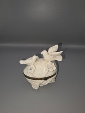 Vintage Porzellan Schmuckei, aufklappbar Deckeldose Pillendose, Limoges-Stil?