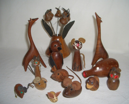 Figuren 1960er teak buche - 20,