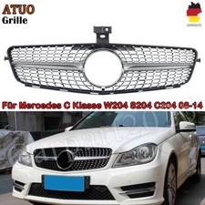 Kühlergrill Chrom Glanz für Mercedes C Klasse W204 S204 C204 Diamant Optik Grill