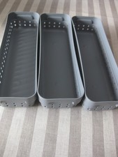 Schubladen Organizer Schubladentrenner 3 Fächer grau 24x8x5,2cm