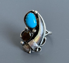 Indianerschmuck Ring 925er Silber, Türkis,  Kralle, Handarbeit Navajo-Stil