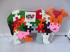 Holzpuzzle Kuh Zahlen und