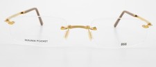 MiNiMA POCKET Brille 143/33 866 Herren Randlos Faltbar Gold Matt im Prada Etui