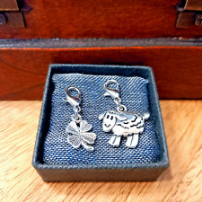 2 Charms Anhänger Schaf Schäfchen Klee Charm Schmuck für Bettelarmband Kette #71