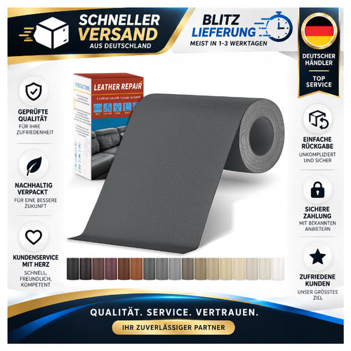 Leder reparatur set dunkelgrau - reparatur,