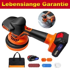 21V Exzenter Poliermaschine Akku Auto Polierer Polierger T 150mm Politur +2 Akku