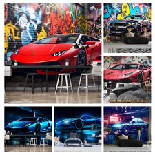 KINDERZIMMER JUNGEN AUTO GRAFFITI SPORTWAGEN Vlies Fototapete Modern TAPETE XXL