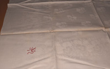 Alte Leinen Damast Tischdecke