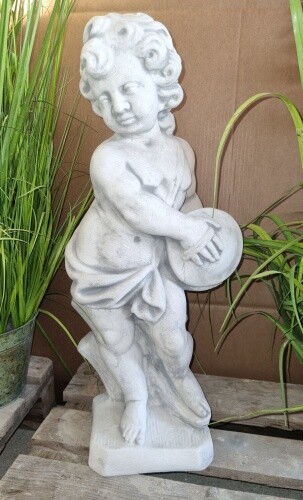 Gartenfigur putte junge mit - gartenfigur,,