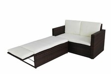 Rattan Outdoor Garten Terrasse Korb Möbelset Sonnenbett Sofa 2-Sitzer Liege