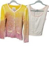 Six-O-Seven Cardigan+Tanktop Gelb/Pink (38/M)