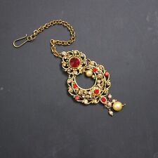 Brautschmuck Indische Frauen Wickel Haarkette Ethno Kleidung Vergoldet Maang ...
