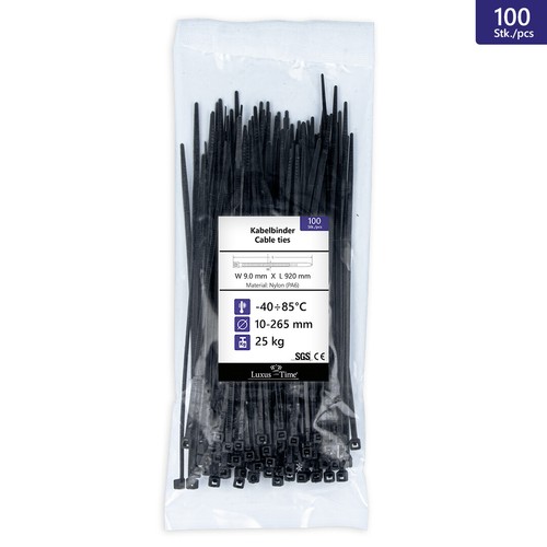 Kabelbinder set schwarz - schwarz, o