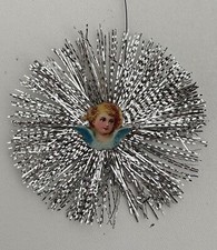 Alter Weihnachtsschmuck Christbaumschmuck Tinsel Oblatenbild Engel 1952/21