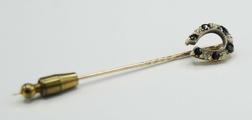 Brosche nadel hufeisen saphir - brosche,