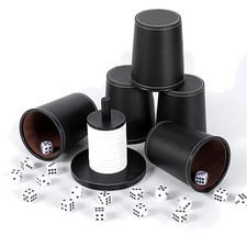 Schocken Würfelbecher Set Holz 5 Becher 25 Punktwürfel Jule Mörkeln