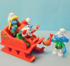 WEIHNACHTS Schlitten Papa Schlumpfine Schlumpf komplett JAKKS TOP