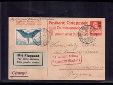 Schweiz Flugpostkarte - Ganzsache + ZuFr - Dübendorf Zürich n. München 1924