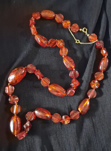 Antike bernsteinkette cognac - bernsteinkette,