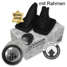 SCHALTKNAUF CHROM + LEDER  SCHALTSACK HANDBREMSSACK + RAHMEN OPEL CORSA C 5-GANG