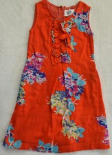 MINI BODEN Kleid Gr. 2 3 92 98 104 Tunika w neu Sommer Blumen rot A-Linie Träger