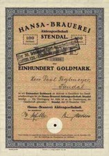 Hansa Brauerei 1924 Stendal Arneburg Osterburg Tangermünde Stendal Tegtmeyer 100