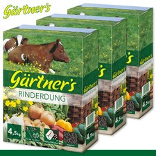 Gärtner’s 3 x 4,5 kg Rinderdung Bio Langzeitwirkung Nährstoffe Wachstum Pflege