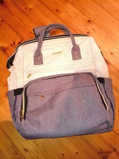 LOVEVOOK Laptop Rucksack Damen 15,6 Zoll, Grau Beige Schule, Uni, Reise, Arbeit 