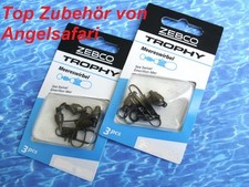 2x Zebco Kugellager Hochseewirbel 4 Gr. 20kg - 54kg Meereswirbel mit Karabiner