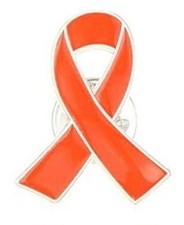 Schleife Pin - Anstecker orange - Solidarität Ansteck-Pin orange