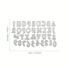 Stanzschablone Buchstaben und Zahlen, Größe 8,0 cm x 4,8 cm (078)