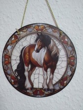 Fensterbild Pferd Braun Weiß