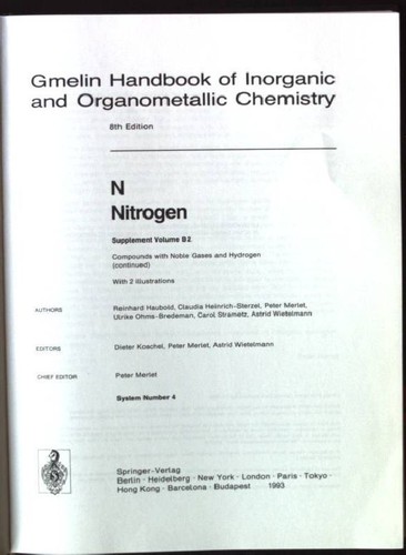 Gmelin handbook inorganic - gmelin,