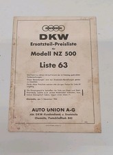 DKW Oldtimer Motorrad NZ 500 Orginal Preisliste