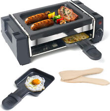 KZAI Mini Raclette Grill für 1-2 Personen, 500W, Antihaftplatte, 2 Pfännchen