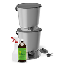 Bokashi Haushaltseimer Organko Essential grau - Doppelpack im Komplett-Set