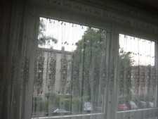 Wunderschöne Gardiene,Weiß mit Smokband -Faltenband H x B = 192cm x 316cm