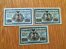 3 x 25 Pfg. Goldberg 1918  Varianten