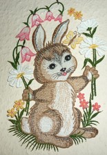 2 Stück Ostern Fensterbild Stickerei Plauener Spitze Osterhase 2 Motive